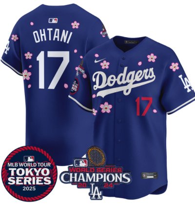 Shohei Ohtani Jersey 17 Dodgers Tokyo Series 2025 World Series Champions Patch Royal