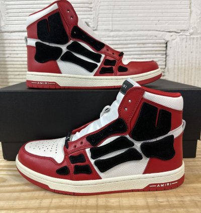 Amiri Skeleton Black Red White High Top Sneaker Sz 42