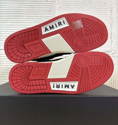 Amiri Skeleton Black Red White High Top Sneaker Sz 42