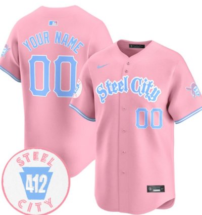 Custom Pittsburgh Pirates Jersey Bubblegum Pink Vapor Premier Limited Stitched Pink