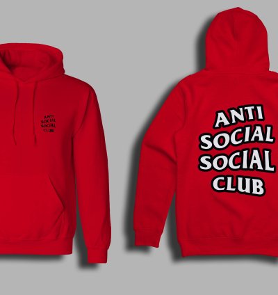 Anti Social Social Club Classic Logo Red Hoodie