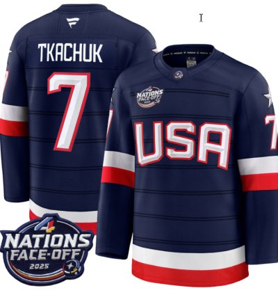 Mens Brady Tkachuk Jersey 7 Usa Navy 2025 4 Nations Face-off Stitched