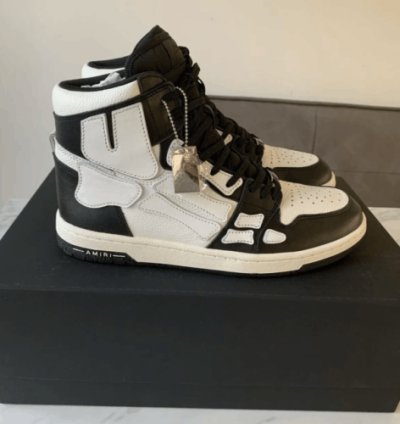 Amiri Skeleton High Top Black Skel Leather Hi Sneaker