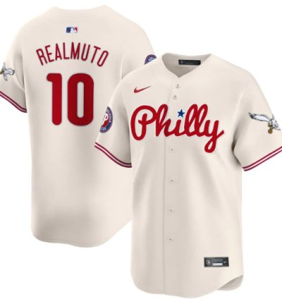 Jtrealmuto Jersey 10 Phillies And Eagles Vapor Premier Limited Stitched Cream