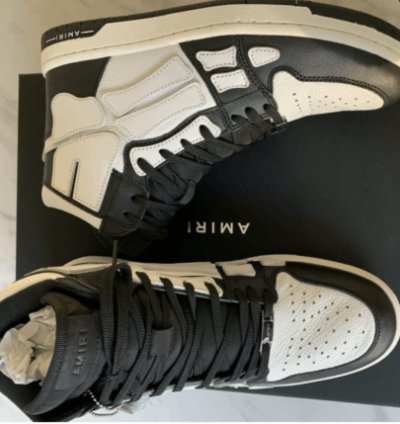 Amiri Skeleton High Top Black Skel Leather Hi Sneaker