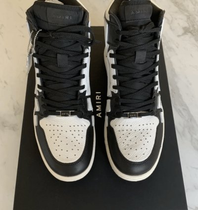 Amiri Skeleton High Top Black Skel Leather Hi Sneaker
