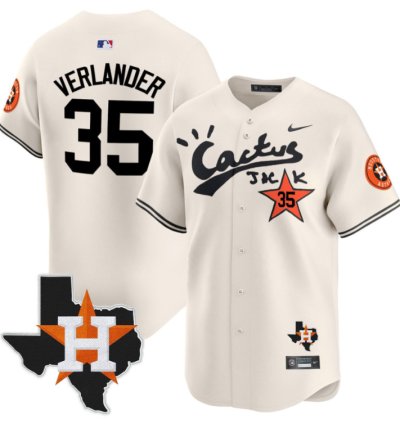 Justin Verlander 35 Houston Astros Cactus Jack Limited Jersey Houston Patch