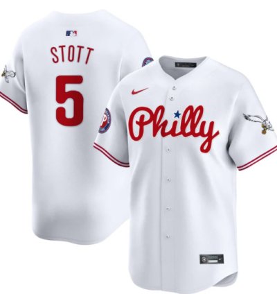 Bryson Stott Jersey 5 Phillies And Eagles Vapor Premier Limited Stitched White