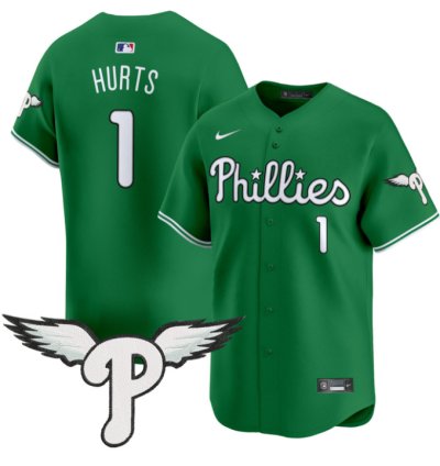 Jalen Hurts Jersey 1 Philadelphia Phillies 2025 Vapor Premier Limited Stitched Green