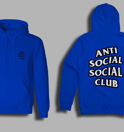 Anti Social Social Club Classic Logo Blue Hoodie