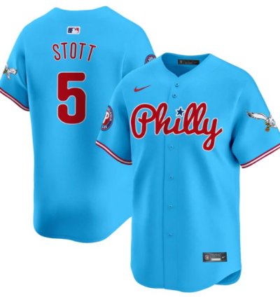 Bryson Stott Jersey 5 Phillies And Eagles Vapor Premier Limited Stitched Light Blue