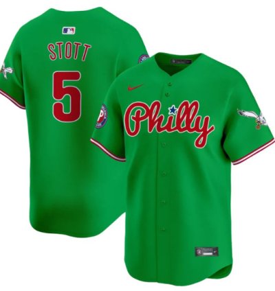 Bryson Stott Jersey 5 Phillies And Eagles Vapor Premier Limited Stitched Green