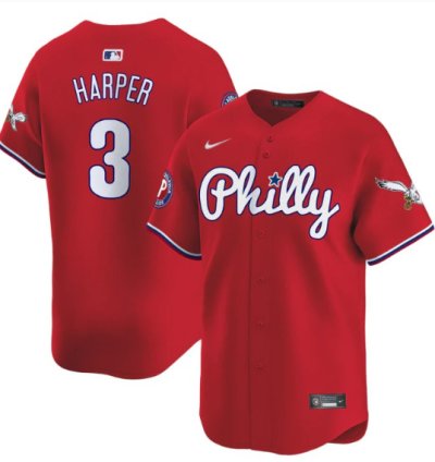 Bryce Harper Jersey 3 Phillies And Eagles Vapor Premier Limited Stitched Red