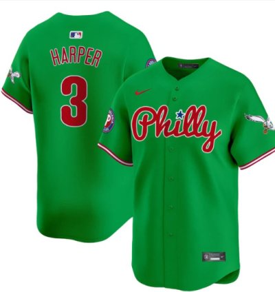 Bryce Harper Jersey 3 Phillies And Eagles Vapor Premier Limited Stitched Green