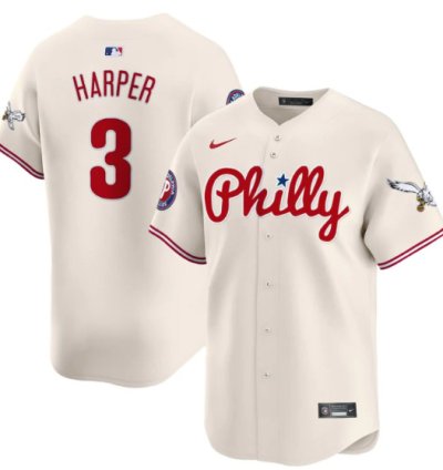 Bryce Harper Jersey 3 Phillies And Eagles Vapor Premier Limited Stitched Cream
