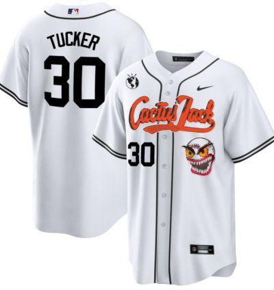 Kyle Tucker 30 Houston Astros Cactus Jack White Jersey