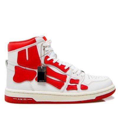 Amiri Skeleton High Top Sneakers White Red