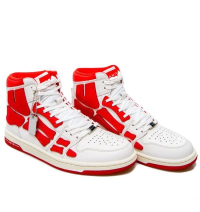 Amiri Skeleton High Top Sneakers White Red