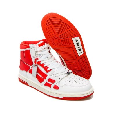 Amiri Skeleton High Top Sneakers White Red