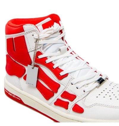Amiri Skeleton High Top Sneakers White Red