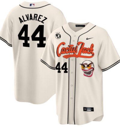 Yordan Alvarez 44 Houston Astros Cactus Jack Cream Jersey