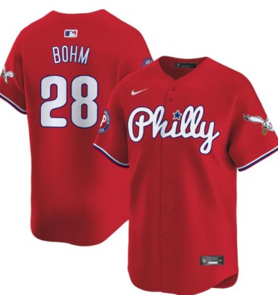 Alec Bohm Jersey 28 Phillies And Eagles Vapor Premier Limited Stitched Red
