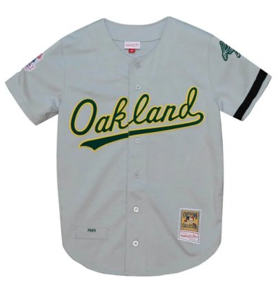 1989 World Series Oakland As Gray Jersey - All Stitched