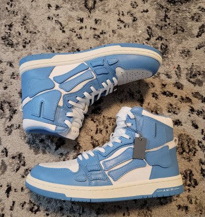 Amiri Skeleton High Tops Baby Blue