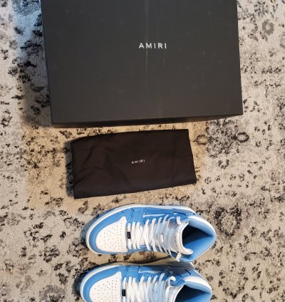 Amiri Skeleton High Tops Baby Blue