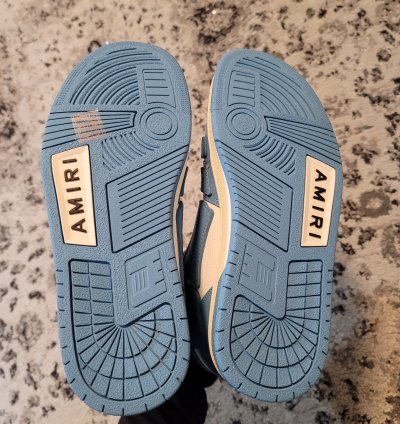Amiri Skeleton High Tops Baby Blue