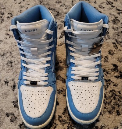 Amiri Skeleton High Tops Baby Blue