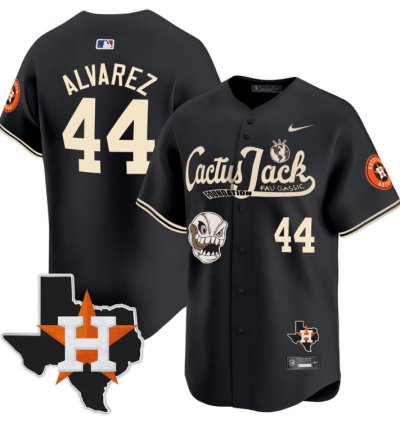 Yordan Alvarez 44 Houston Astros Cactus Jack Foundation Fall Classic Limited Jersey Black