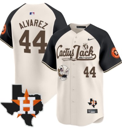 Yordan Alvarez 44 Houston Astros Cactus Jack Foundation Fall Classic Limited Jersey Cream Alternate