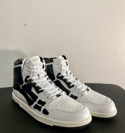 Amiri Skeleton High White Black Leather Sneaker