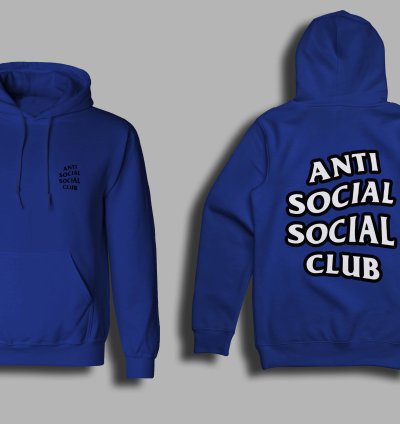 Anti Social Social Club Classic Logo Navy Hoodie