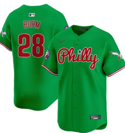 Alec Bohm Jersey 28 Phillies And Eagles Vapor Premier Limited Stitched Green