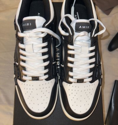 Amiri Skeleton Low Black White 11 with Shoe Bags