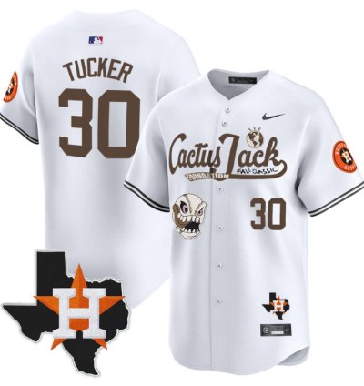 Kyle Tucker 30 Houston Astros Cactus Jack Foundation Fall Classic Limited Jersey White