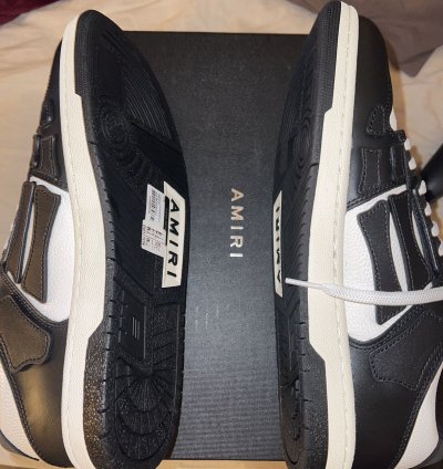 Amiri Skeleton Low Black White 11 with Shoe Bags
