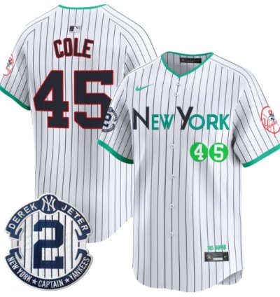 Gerrit Cole Jersey 45 New York Yankees City Connect Vapor Premier Limited Stitched Pinstripe