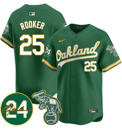 Brent Rooker Jersey 25 Oakland Athletics 2025 Rickey Henderson Memorial Stitched Green