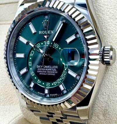 Rolex Sky-dweller 336934 Green Dial Jubilee Bracelet Unworn 2025