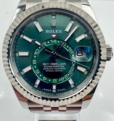 Rolex Sky-dweller 336934 Green Dial Jubilee Bracelet Unworn 2025