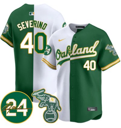 Luis Severino Jersey 40 Oakland Athletics 2025 Rickey Henderson Memorial Stitched Split