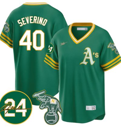 Luis Severino Jersey 40 Oakland Athletics 2025 Rickey Henderson Memorial Stitched Throwback