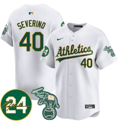 Luis Severino Jersey 40 Oakland Athletics 2025 Rickey Henderson Memorial Stitched White