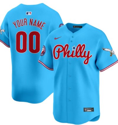 Custom Phillies And Eagles Jersey Name Number Vapor Premier Limited Stitched Light Blue