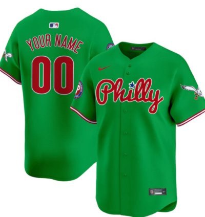 Custom Phillies And Eagles Jersey Name Number Vapor Premier Limited Stitched Green
