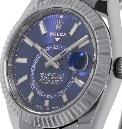 Rolex Sky-dweller 336934 Stainless Steel Blue Index Dial 42 Mm