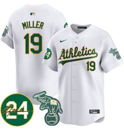 Mason Miller Jersey 19 Oakland Athletics 2025 Rickey Henderson Memorial Stitched White
